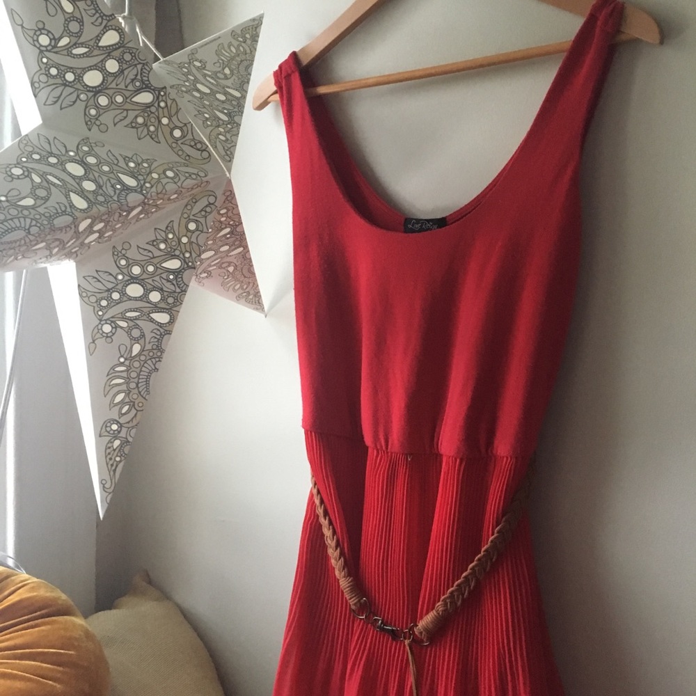 SOLD: Flowy & Sheer Boho Lady in Red Maxi Dress